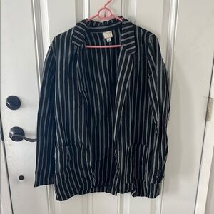 Black and White OverSized Striped Blazer